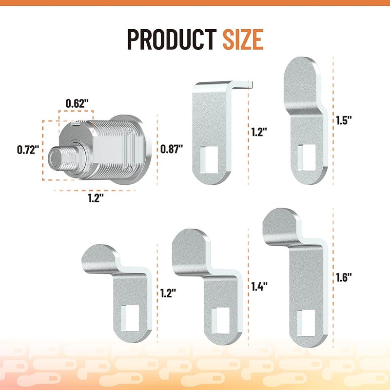 Xinxinlin ​​4573 Mailbox Lock Replacement, Compatible with Multiple Brands, NA-14 Keyway, Opens Counter-Clockwise, Nickel Finish, with 2 Keys (2 Set) - Image 2